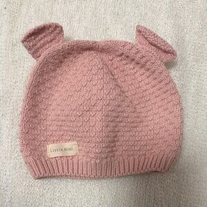 Zara Pink Knit Hat with Bear Ears